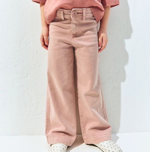 H&M Other - H&M Kids Dusty Pink Wide-Leg Trousers Size 7